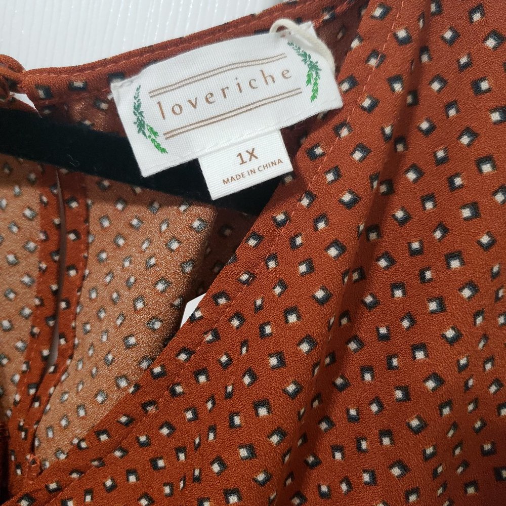 Loveriche Rust Ruffle Midi Dress - Picture 3 of 3